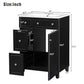 Transitional Style Bathroom Vanity Cabinet With Ceramic Sink