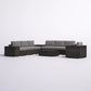 Modern Patio Rattan Sectional Set With Cushions