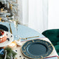 Plastic Charger Plate (Set of 8) - Blue / Gold / Polypropylene