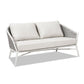 Rowan - Rope Barrel Back Patio Conversation Loveseat Sofa - Optic White