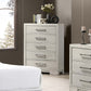 1 Piece Chest With Square Legs And Sleek Handles - Antique White