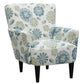 Floral Accent Chair - Blue - Wood