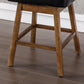 Virissa - Set of 2 - 37" Black PU Counter Height Bar Stools with 360° Swivel, Footrest, and Solid Wood Legs