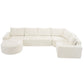 Modular Cloud Sectional Sofa Set, U-Shaped Upholstered Couch With Deep Seat - Beige