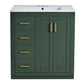Ceramic Sink Combo, Freestanding Vanity Set With 3 Drawers & Soft Closing Doors