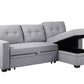 Upholstered Pull Out Sectional Sofa With Chaise