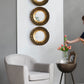 Round Wall Mirror With Metal Frame, Accent Mirror For Living Room - Gold