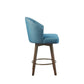 Halvoria – Set of  2- 26" Blue Upholstered 360° Swivel Counter Stool with Button