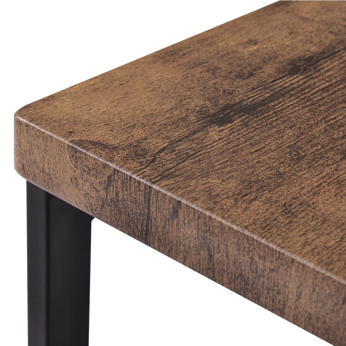 Thalor - Set of 2 - 24" Counter Height Stools with Extra Long 60.2" Brown Table and Footrest, Space-Saving Design