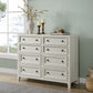 8 Drawer Dresser With Classic Framed Fronts And Smooth Glides - White