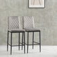 Hillshade - Set of 2 - 26" Light Gray Velvet Bar Stools with Metal Legs – Modern Kitchen & Dining Chairs, Ergonomic Design