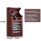 Wine Cooler Cabinet With Touch Control, 43 Bottle Capacity, Humidity & Temperature Regulation - Cherry