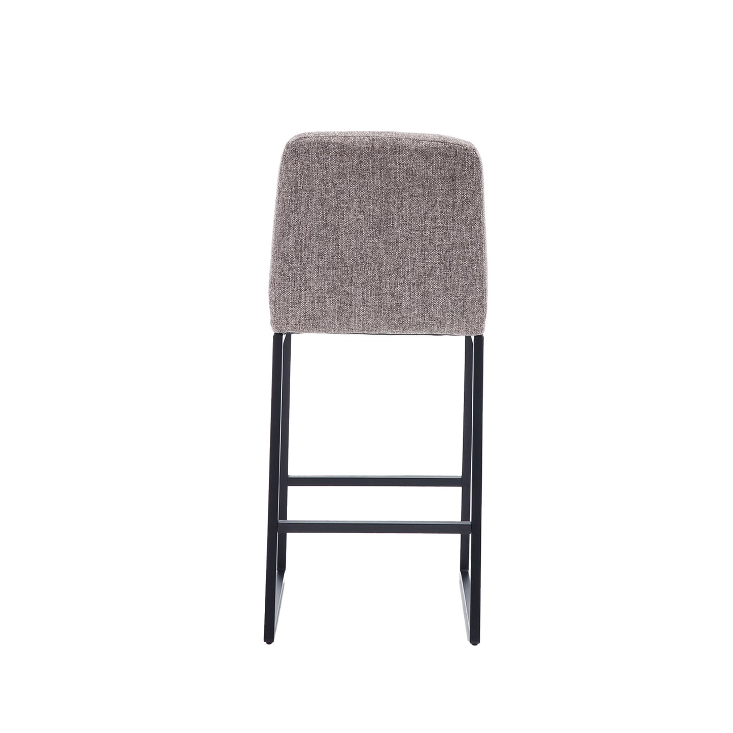 Porter - Set of 2 - 24" Coffee Linen Bar Stools with Footrest - Modern Upholstered Kitchen Chairs