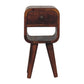Mini California Curved Nightstand Wth Lower Slot