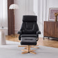 Upholstered Heated Massage 360° Swivel Accent Chair With Ottoman