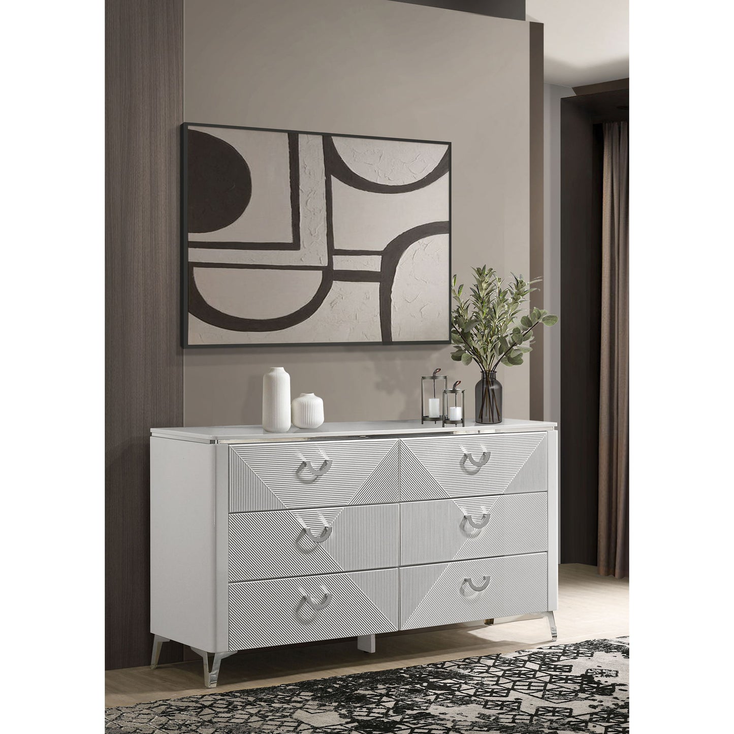 Buckley - 6 Drawer Dresser - Gloss White