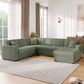 Oversized Sectional U-Shaped Sofa With Chaise Lounge And Three Soft Throw Pillows