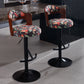 Harrow- Set of 2 - Brown Adjustable Swivel Bar Stools with Solid Wood Backrest for Kitchen Counter & Dining Room