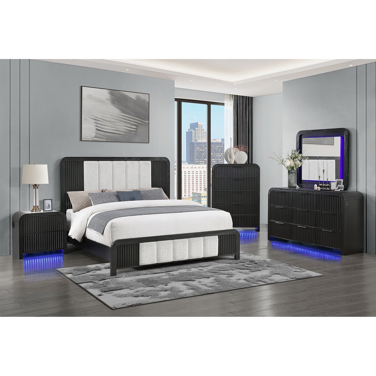 Beverly - Chest, LED Lighting - White / Black