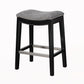 Solvianne- Set of 2 - 27." Grey Wood- Height  Saddle Counter Stool