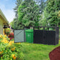 Garbage Bin Shed Stores 2 Trash Cans Metal Outdoor Bin Shed For Garbage Storage, Stainless Galvanized Steel, Bin Shed For Garden Yard Lawn