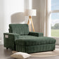 Oversized Chaise Lounge Indoor Rabbit Fur Sofa Bed With Storage Ottoman And Armrests Cup Holders With Deep Seat