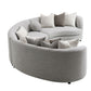 Ivria - Boucle Sectional Sofa With 9 Pillows - Gray