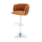 Bellavue Luxe - Set of 2 - 26" Swivel Counter Stools with Orange Boucle Upholstery and 360° Rotation