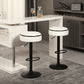 Haverford - Set of 2 - 28" White Faux Leather Height Adjustable Swivel Bar Stools with Metal Frame & Storage