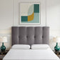 Bridgevine Home - Queen Size Tufted Upholstered Headboard With Nailhead Trim - Gray
