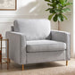 Accent Chair Upholstered Single Sofa With Square Arms, Sewn Pillow Back For Living Room