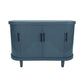 Curved Sideboard Wooden Console Table With 4 Doors And Adjustable Shelves For Living Room - Blue