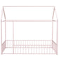 Metal Bed House Bed Frame With Fence
