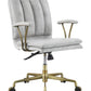 Damir - Vintage Top Grain Leather Office Chair - Antique White / Vintage