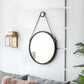Handsome Cleveland Mirror With Rope Strap Contemporary Design Circle Mirror With Round Metal Frame For Wall Decor