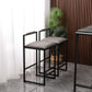 Sumner - Set of 2 - 16.54" Modern Counter Height Bar Stools with Armless Design, Gray PU Upholstered Seats & Black Metal Legs