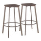 Clara - Industrial Square Barstool (Set of 2) - Espresso