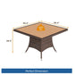 Square Patio Dining Table - Brown