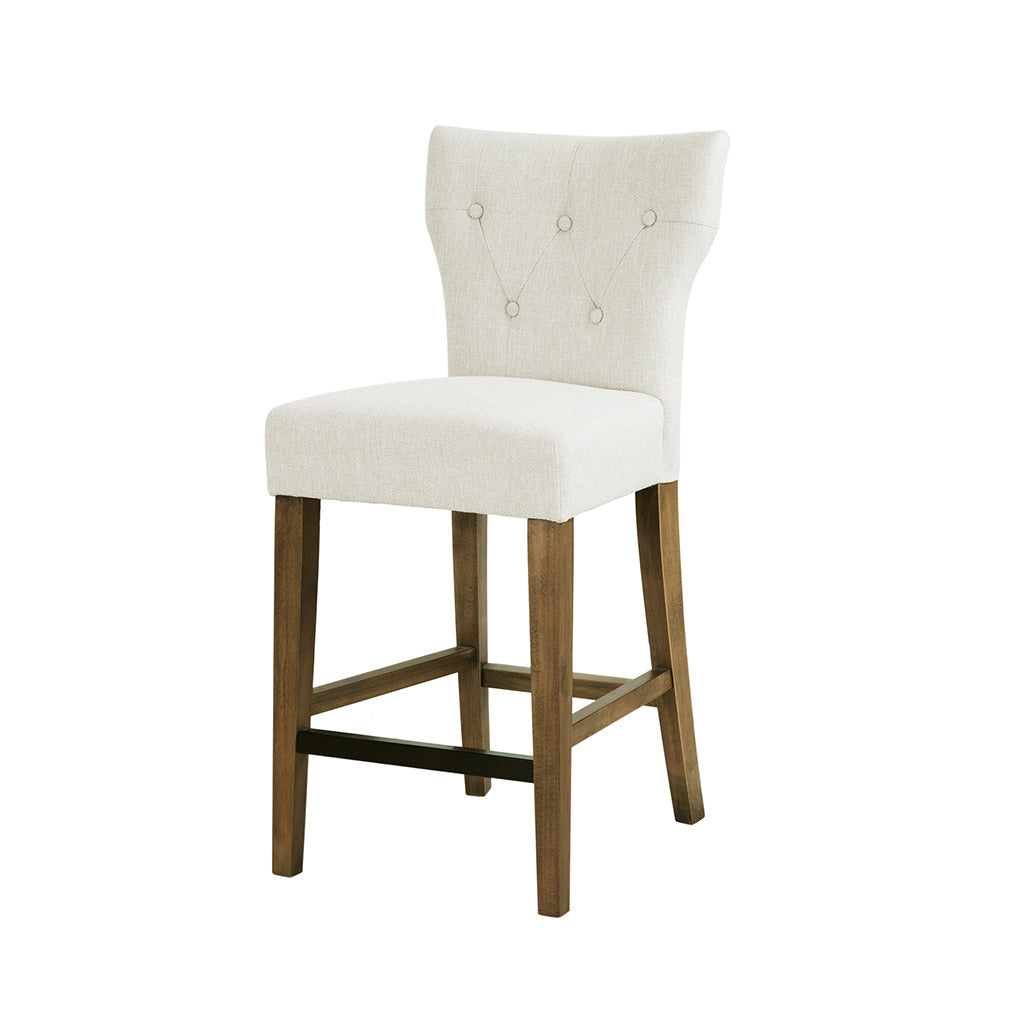 Avila - Set of 2 - 26" Tufted Back Counter Stools with Cream Upholstery