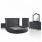 Hazel - 5 Piece Queen Tufted Bedroom Set - Gray