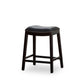 Holly - Set of 2 - 24" Espresso Counter Stools with Black Leather Seat & High Back