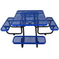 Square Outdoor Steel Picnic Table, With Umbrella Pole