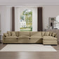 Oversized Modular Cushion Sofa With Ottoman, Low Back, Deep Seating Sofa Set