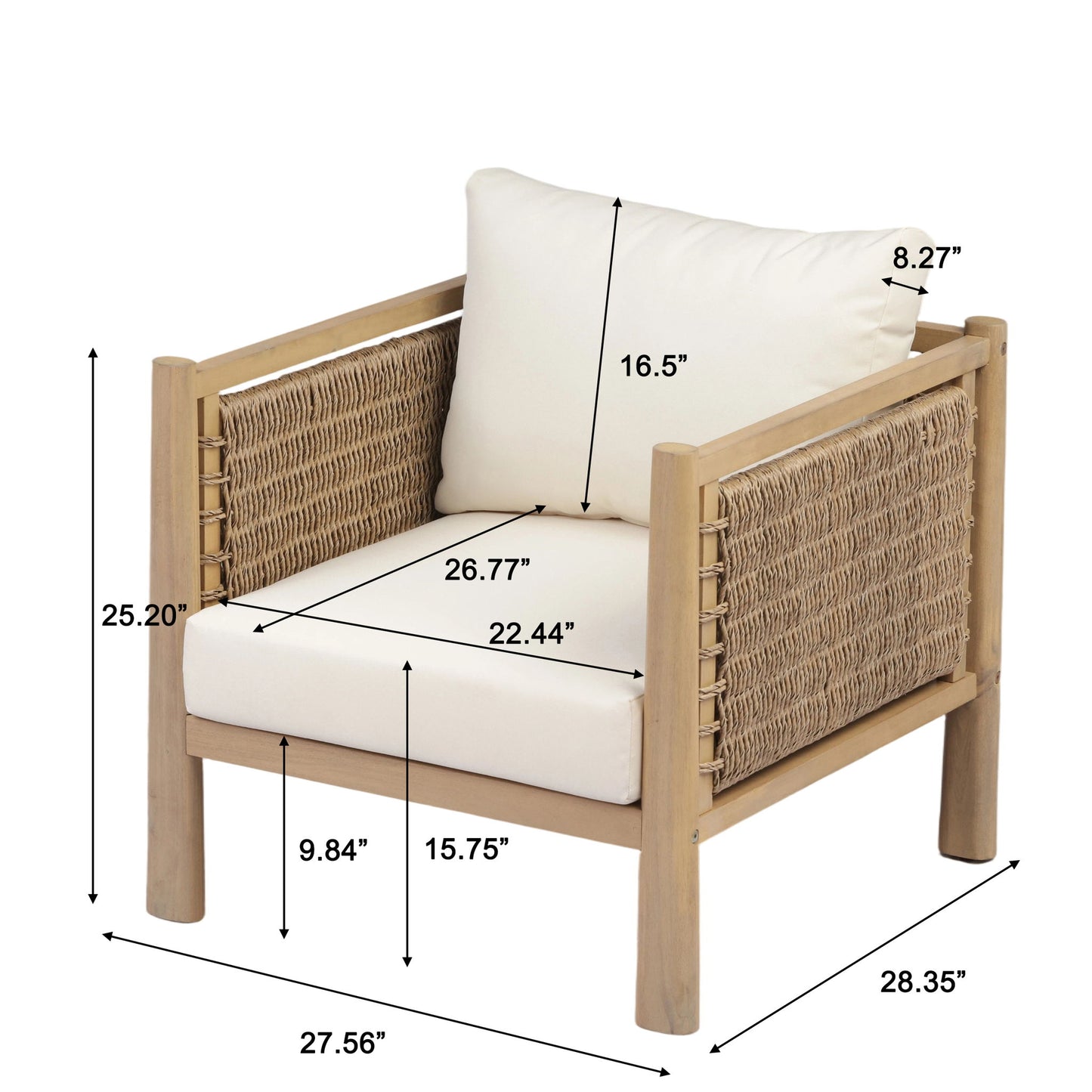 Modern Patio Chair With Armrests