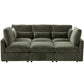 Modern Modular U-Shaped Sofa Bed With Movable Ottoman, USB Ports, Phone Holder