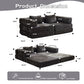 Convertible Floor Sofa Bed With Pillow Back Support Armrest