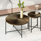 Radial - Pattern Coffee And End Table Set Waterproof Cover, Distressed Cylindrical Design (Set of 2)