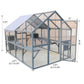 Spacious Wooden Cat Catio Outdoor Kitty House With Bridges And Roof Cover - Gray