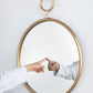 Circle Wall Mirror With Iron Frame, Accent Mirror For Living Room
