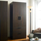 Brook - 2 Door Closet With 2 Drawers And Hanging Bars - Dark Brown